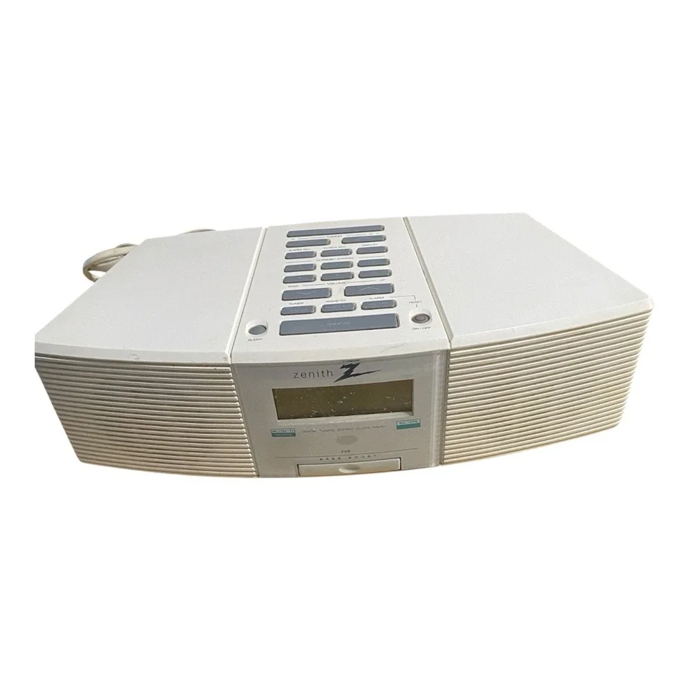 Vintage Zenith Stereo AM FM WX AUX IN Weather Sound Alarm Clock Radio Tested.